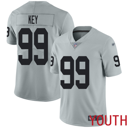 Oakland Raiders Limited Silver Youth Arden Key Jersey NFL Football #99 Inverted Legend Jersey->youth nfl jersey->Youth Jersey